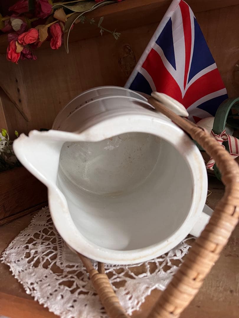 イギリスアンティーク ホットウォータージャグ シャビーシックアンティーク 英国