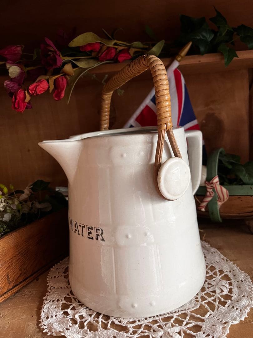 イギリスアンティーク ホットウォータージャグ シャビーシックアンティーク 英国