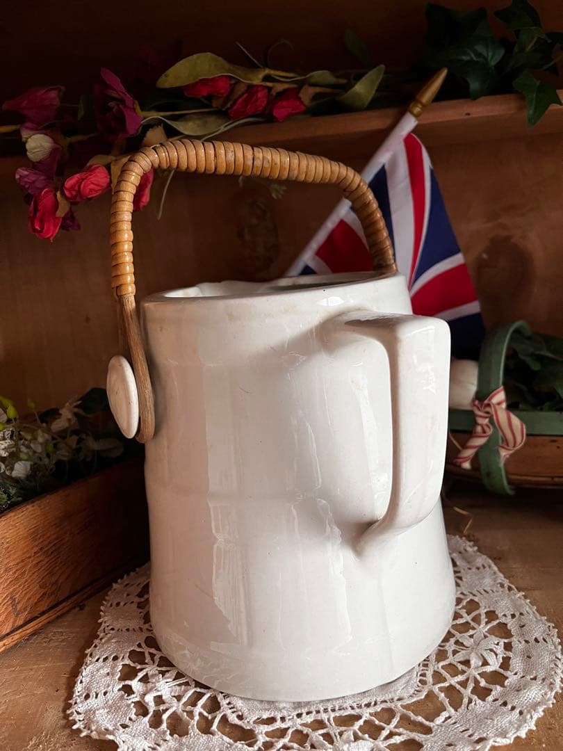 イギリスアンティーク ホットウォータージャグ シャビーシックアンティーク 英国