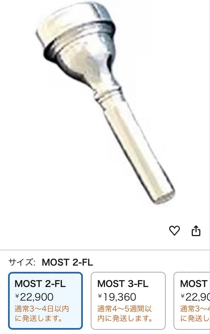 Schilke MOST 2-FLフリューゲルホルンマウスピース ケース付き