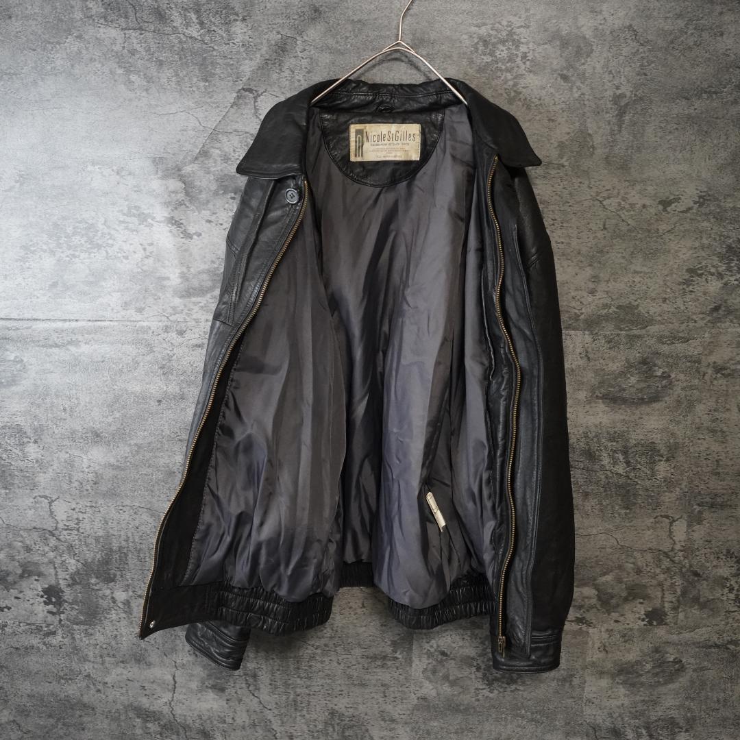 Nicole St Gilles 牛革 レザージャケット スイングトップ XL - メルカリ