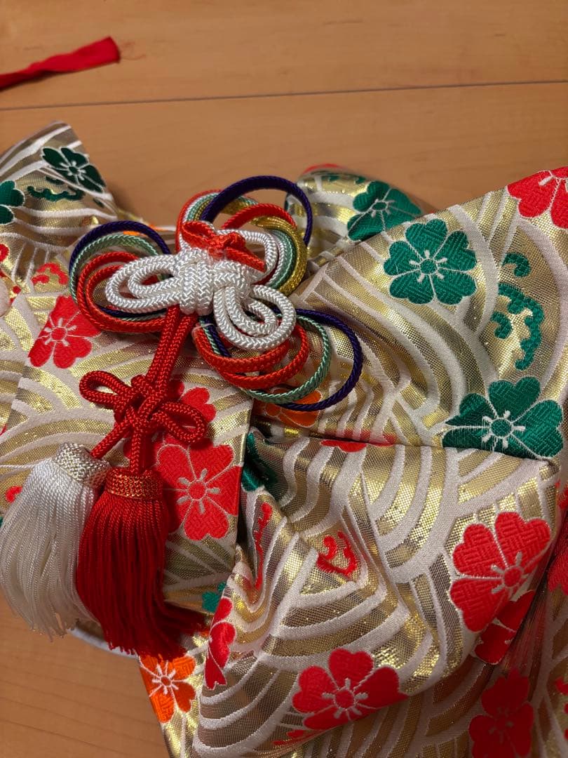 七五三　七歳　子供用着物　絞り　フルセット