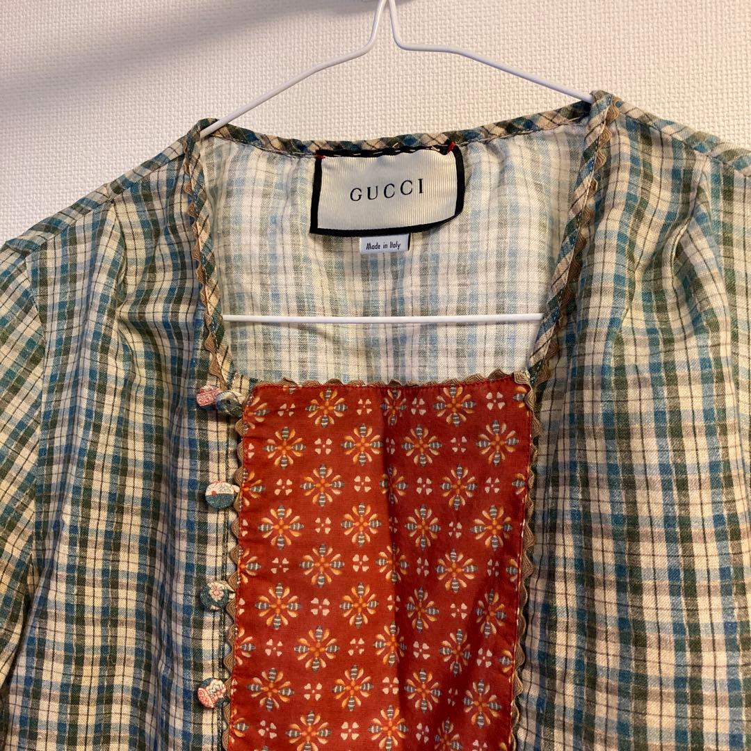 23500円から値下げGUCCI チェック柄 長袖ワンピース