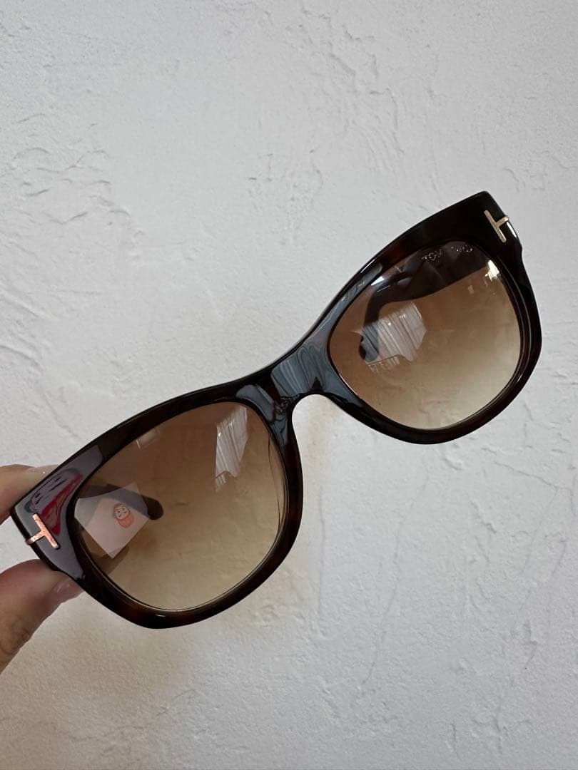 TOM FORD ブラウンラウンドサングラス ケース付き