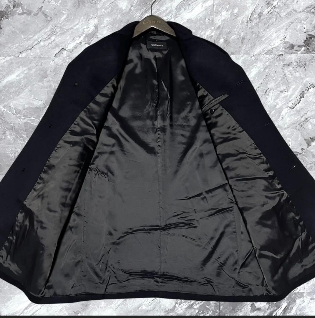 NEW YORKER ネイビー ステンカラーコート カシミヤ100%