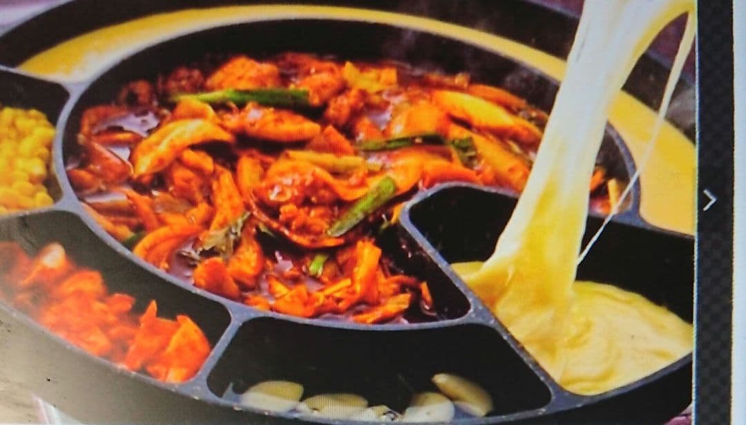 ♥再ブーム大人気【本場韓国・高級鉄鍋】チーズタッカルビ・サムギョプサル ⬛２鍋