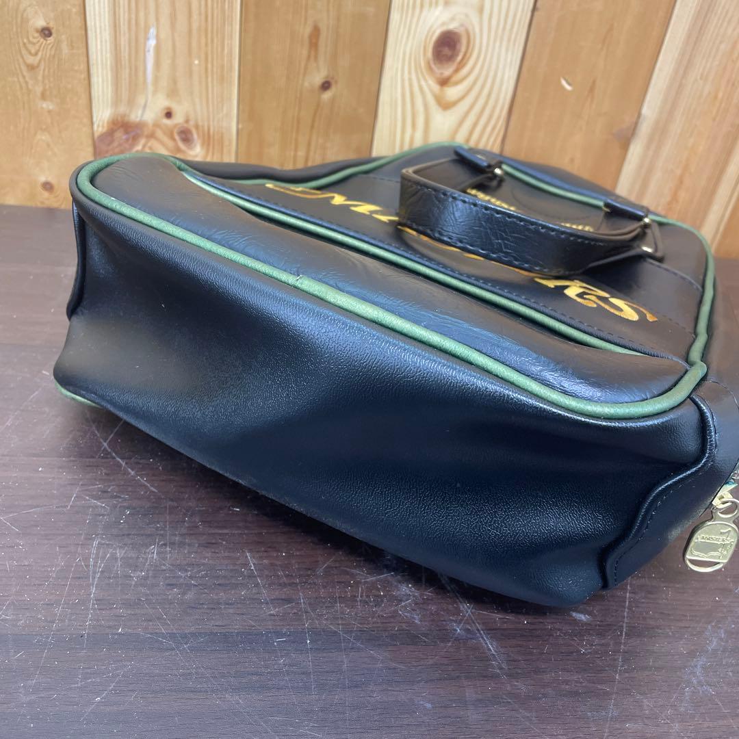 【美品】MIZUNO MASTERS ゴルフシューズバッグ　ブラック　合成皮革