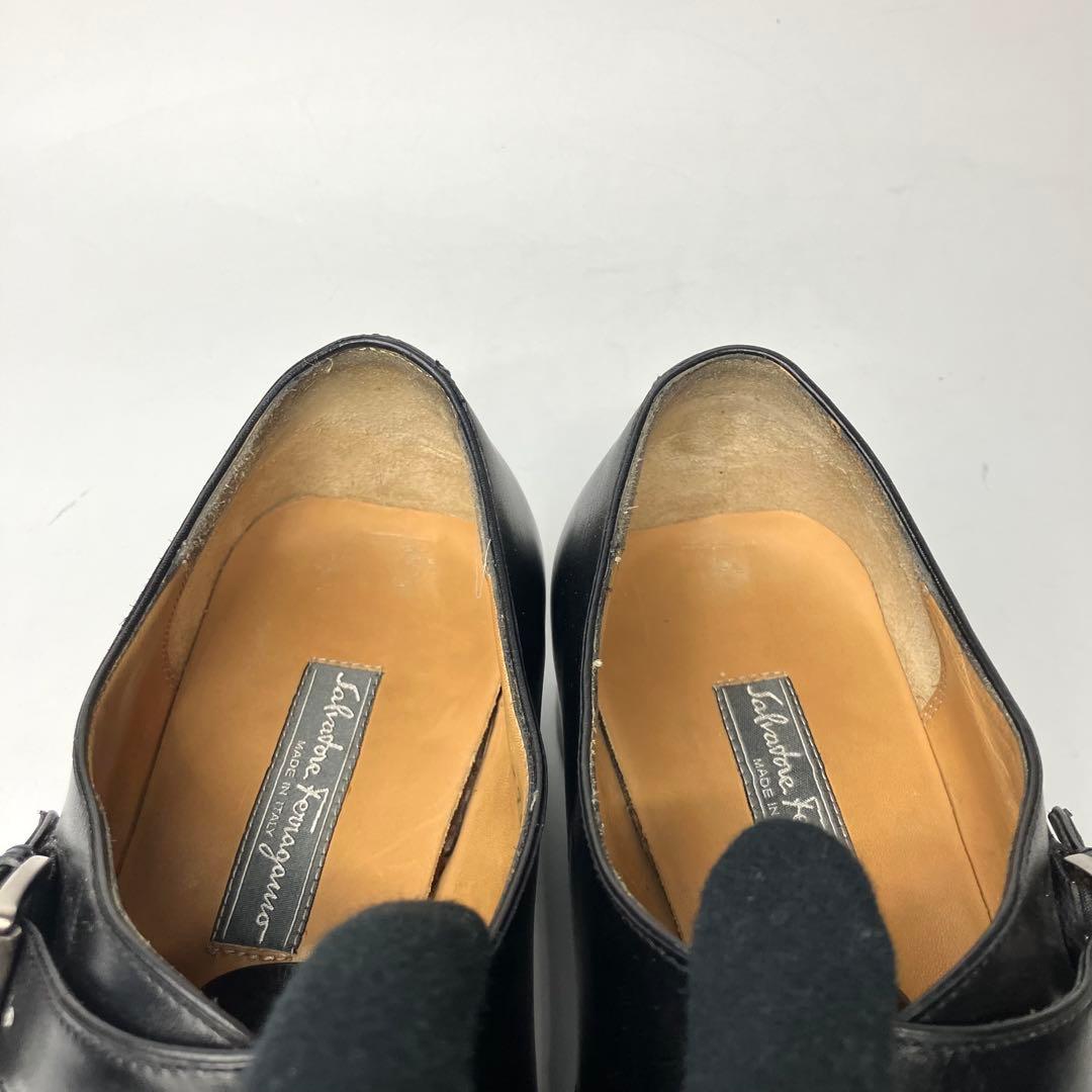 【美品】フェラガモ　最高位レーベル　トラメッザ　モンクストラップ　黒　9 2E