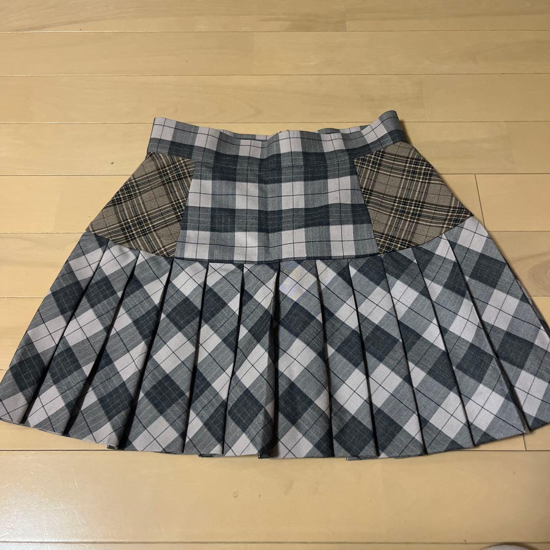 Coco check pleats skirt pink beige sサイズ Coco sサイズ