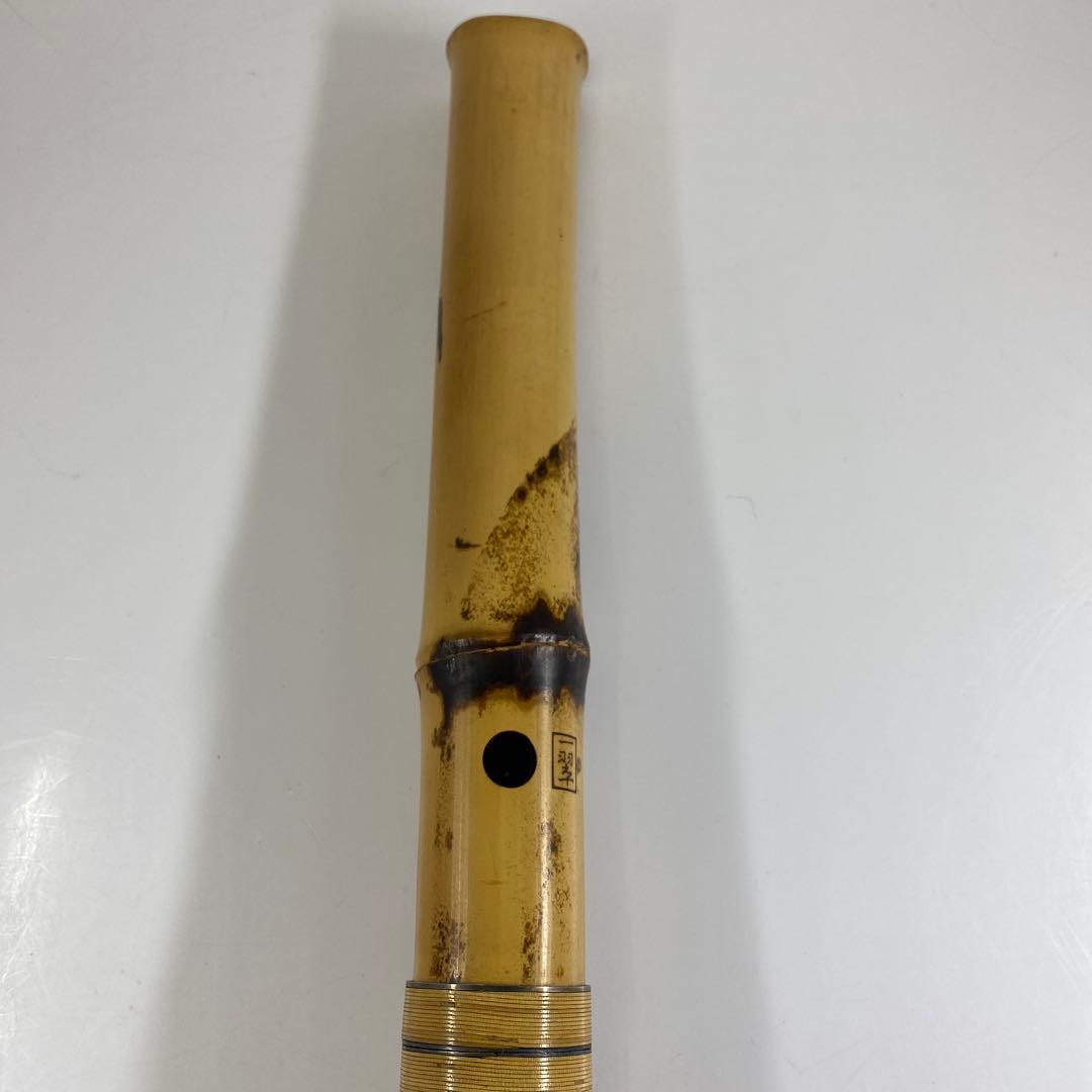 都山流　一翠　中継銀三線尺八　味のある一品全長48㎝トヒチ東な7-0415☆2F