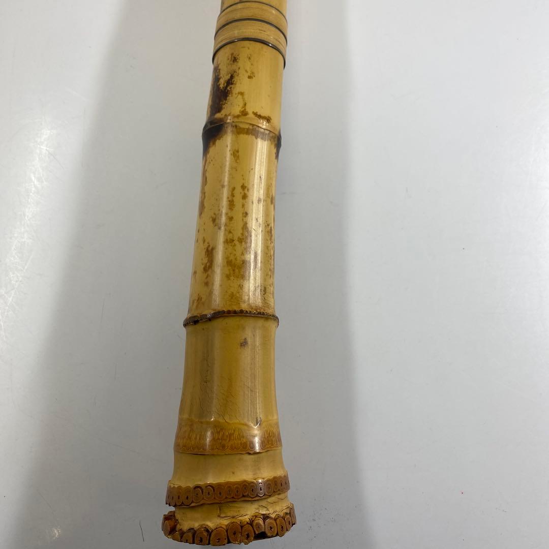 都山流　一翠　中継銀三線尺八　味のある一品全長48㎝トヒチ東な7-0415☆2F