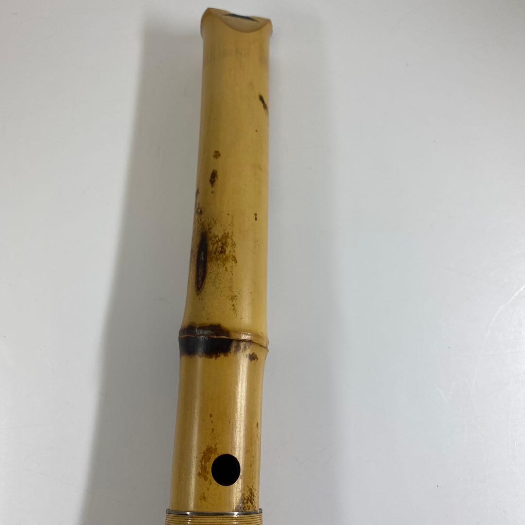 都山流　一翠　中継銀三線尺八　味のある一品全長48㎝トヒチ東な7-0415☆2F