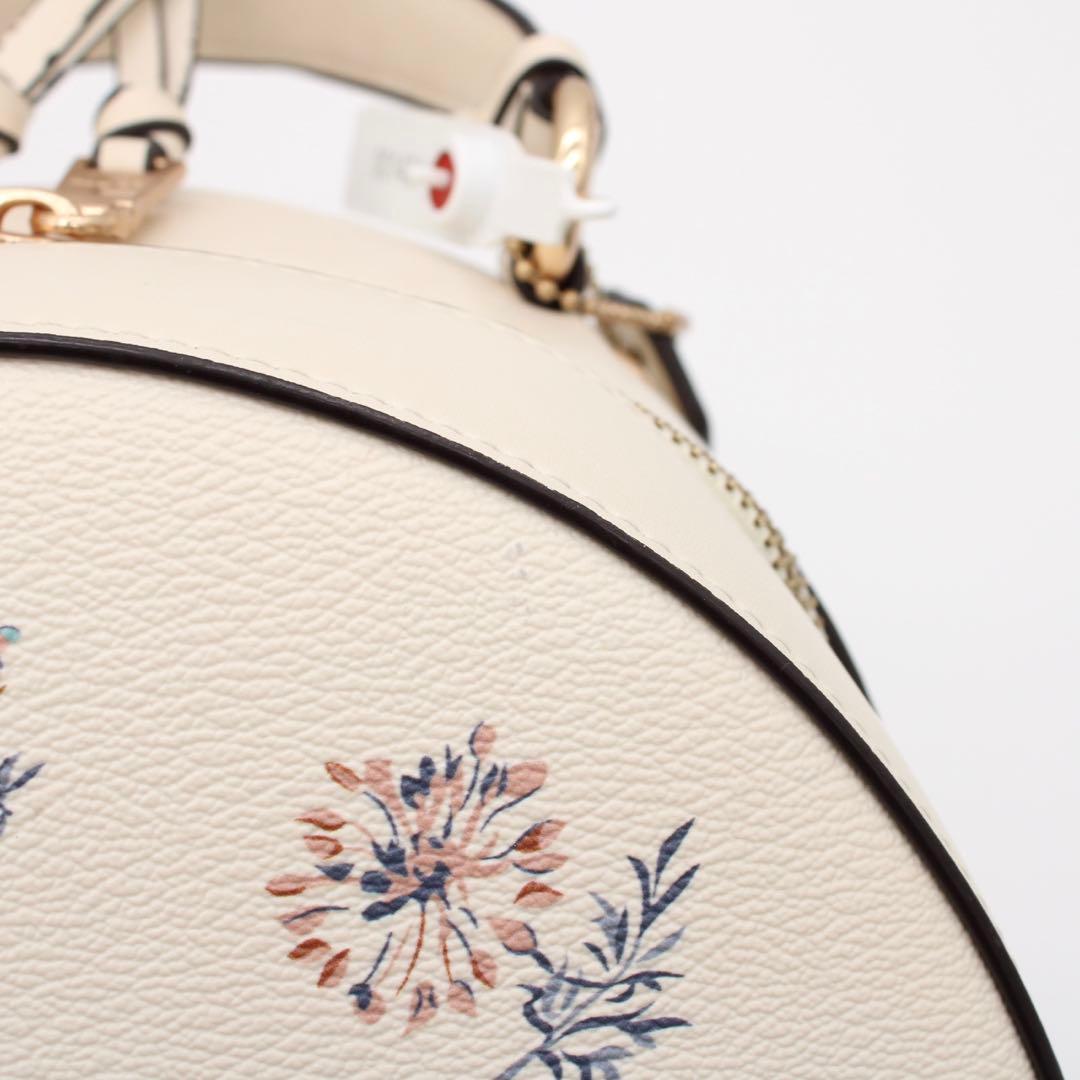 【極美品】COACH ミニ チャーリー リュックサック 花柄 レザー アイボリー