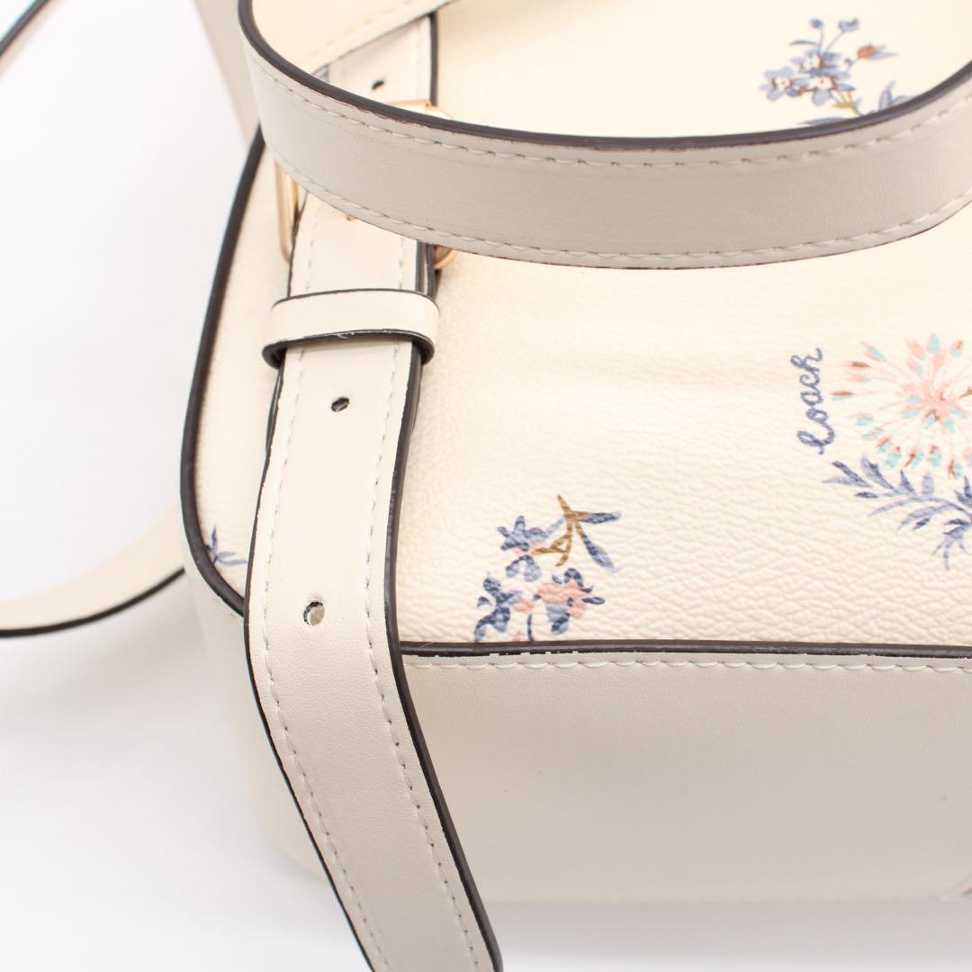 【極美品】COACH ミニ チャーリー リュックサック 花柄 レザー アイボリー