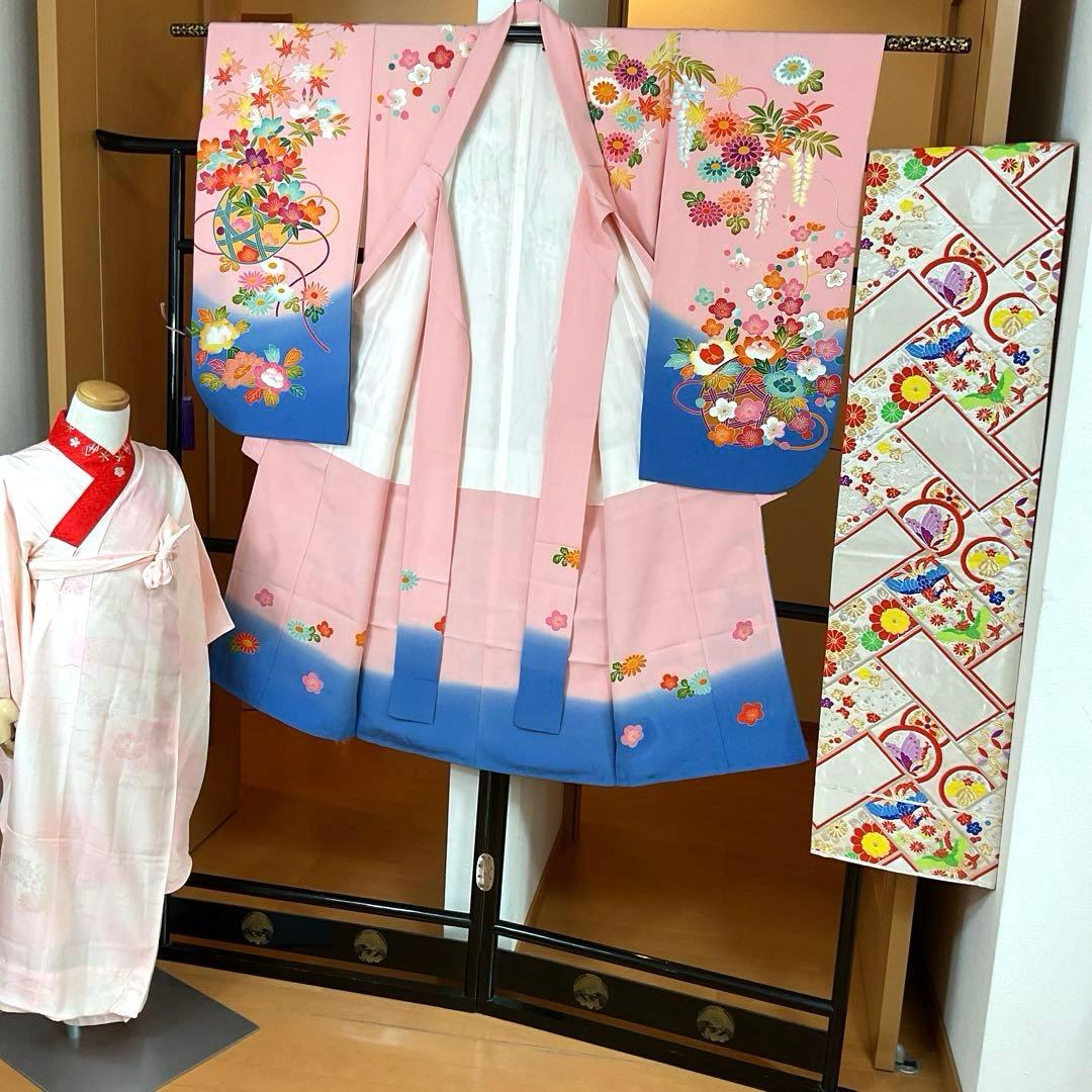 ぬぴぴNo.109 七五三　7歳　　正絹着物セット
