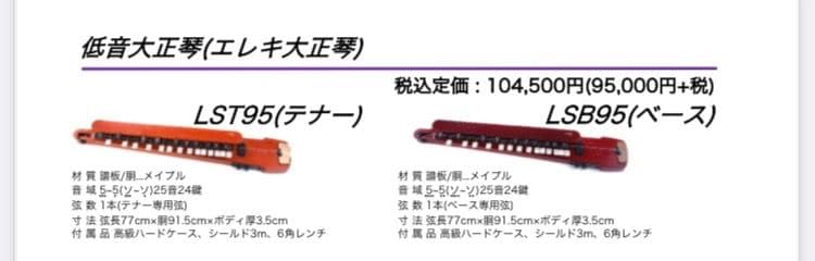 LYRISH 大正琴　ベース　lsb95　ライリッシュ　低音大正琴　エレキ大正琴