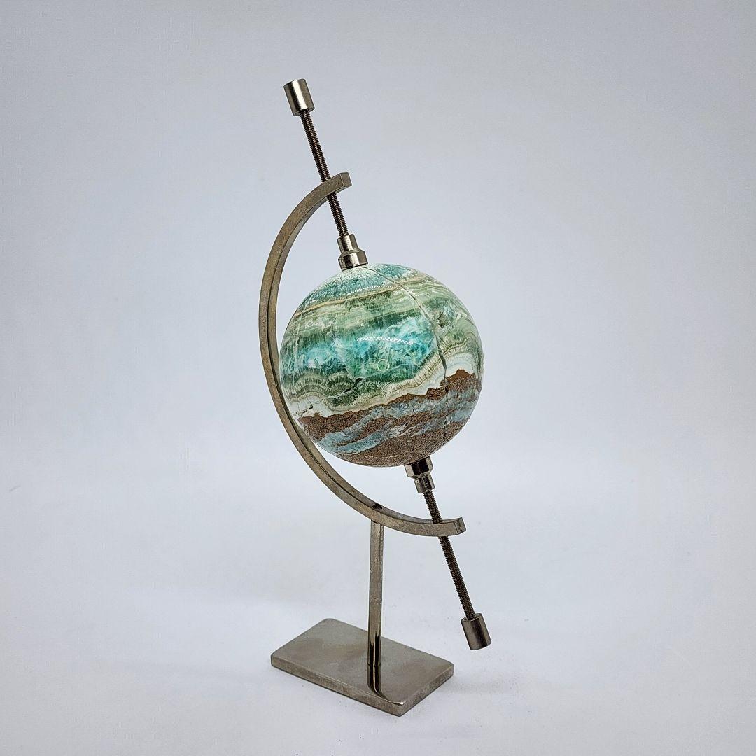 天然石】ヘミモルファイト 地球儀台座付き 心の浄化と成長を促す癒しの