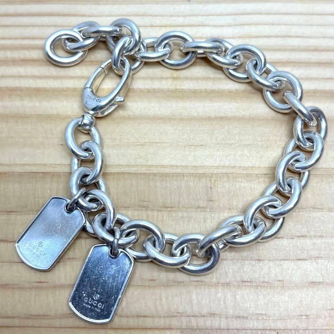 GUCCI グッチ　ブレスレット　ドッグタグ　ダブルプレート 925