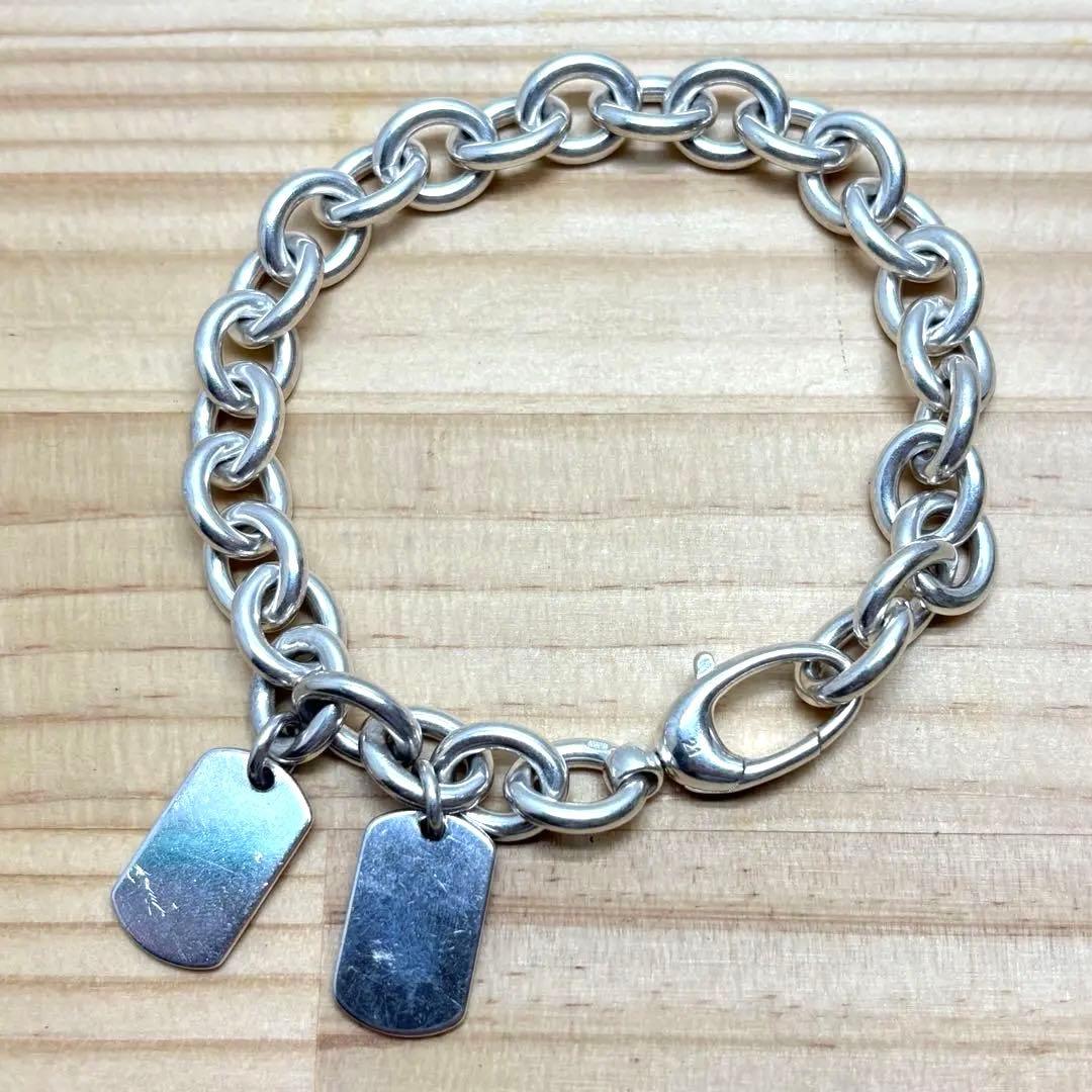 GUCCI グッチ　ブレスレット　ドッグタグ　ダブルプレート 925