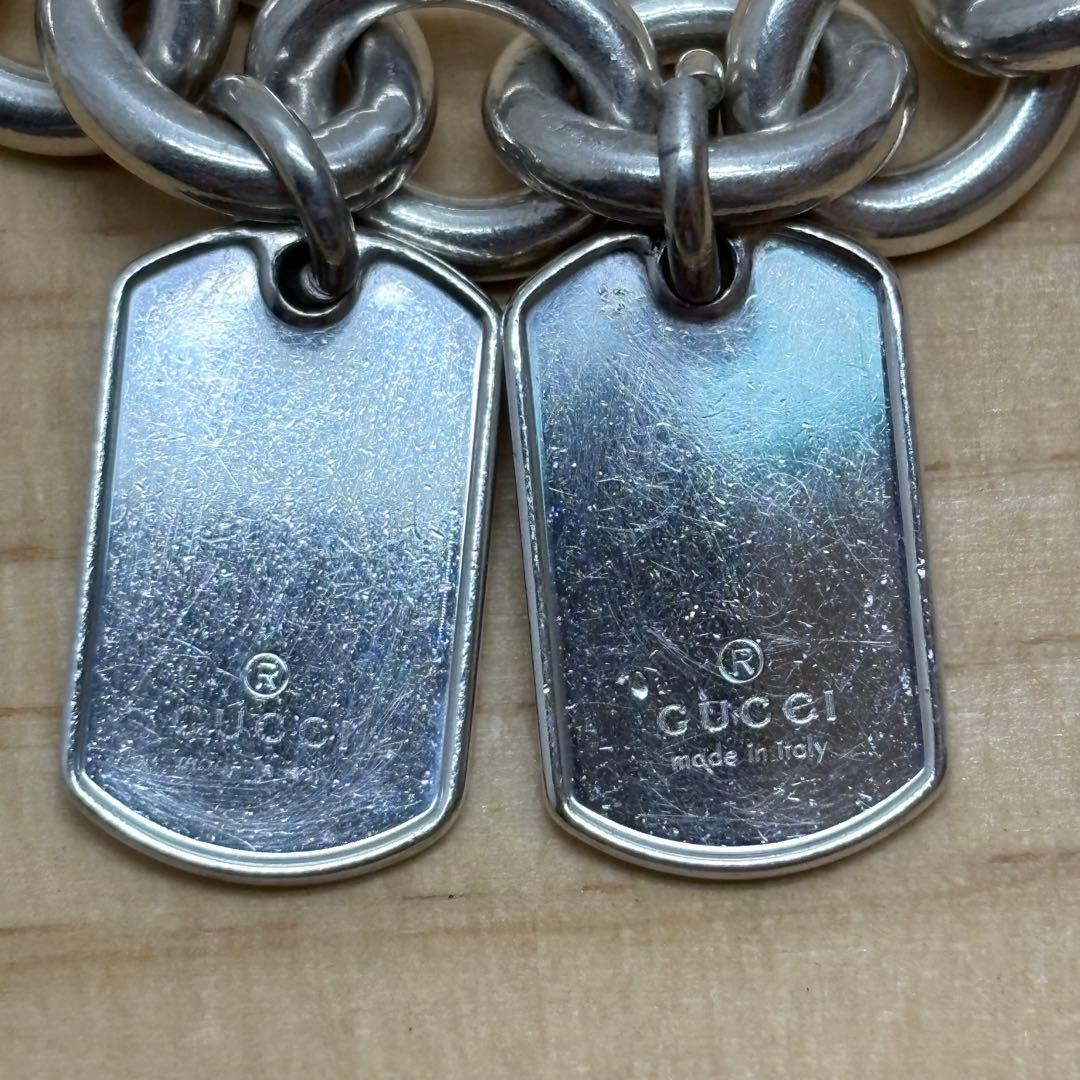 GUCCI グッチ　ブレスレット　ドッグタグ　ダブルプレート 925