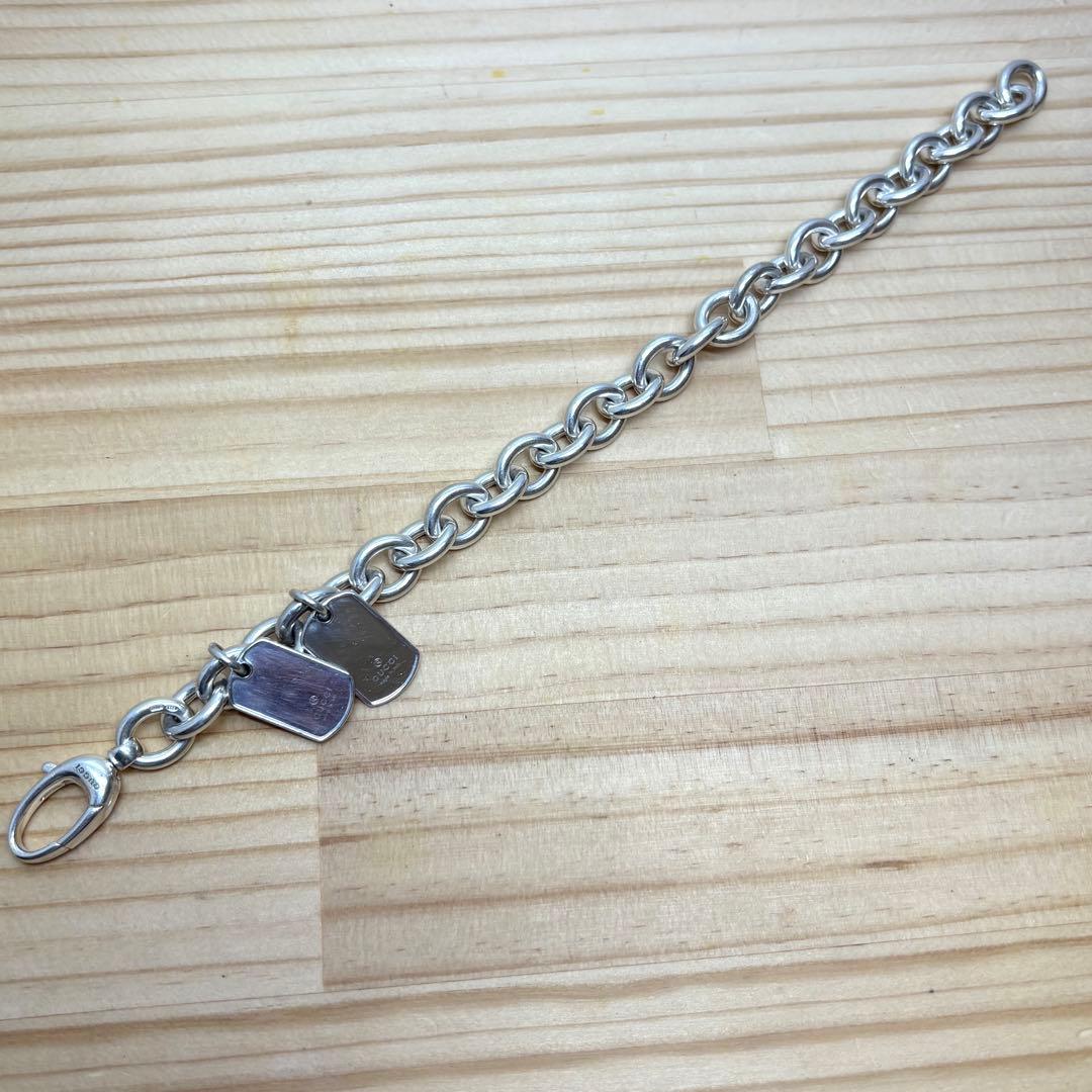 GUCCI グッチ　ブレスレット　ドッグタグ　ダブルプレート 925