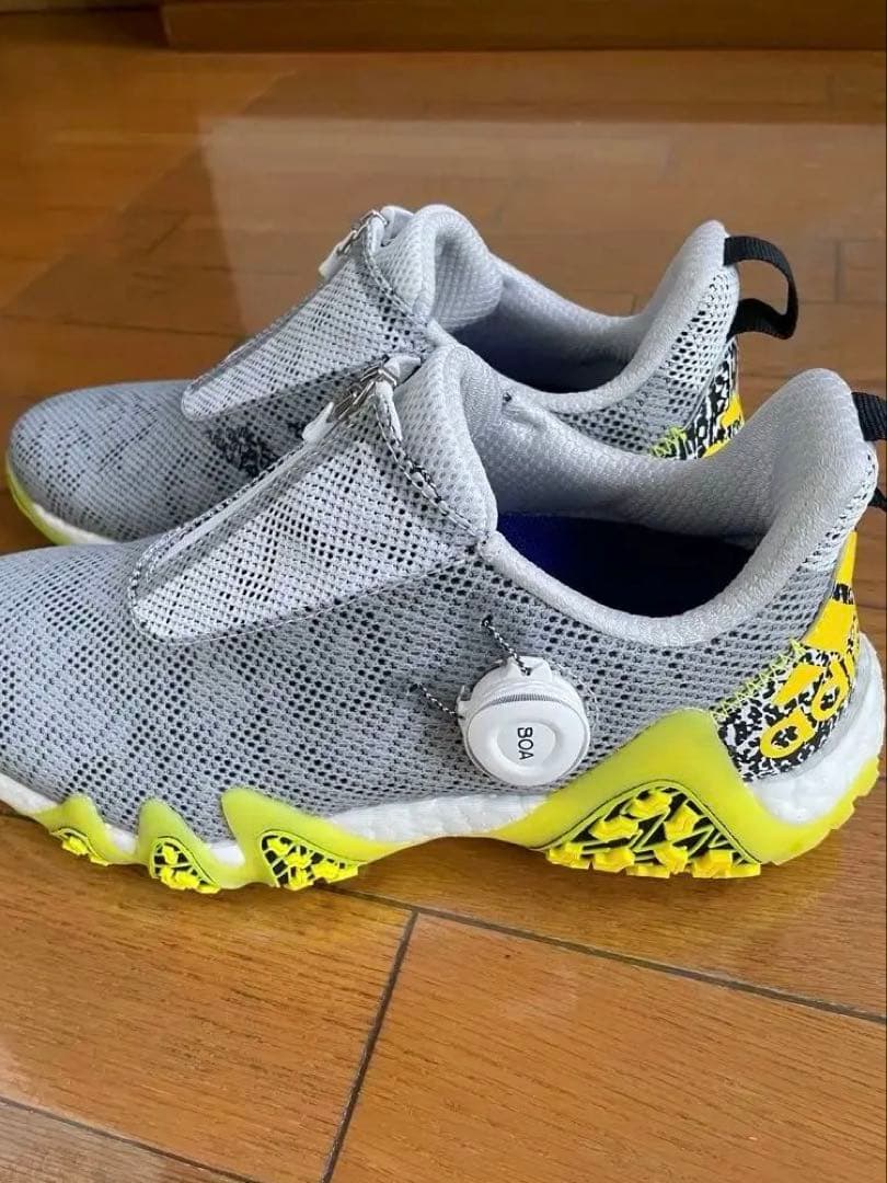 新品　adidas ゴルフシューズ 　 コードカオスBOA グレー×イエロー