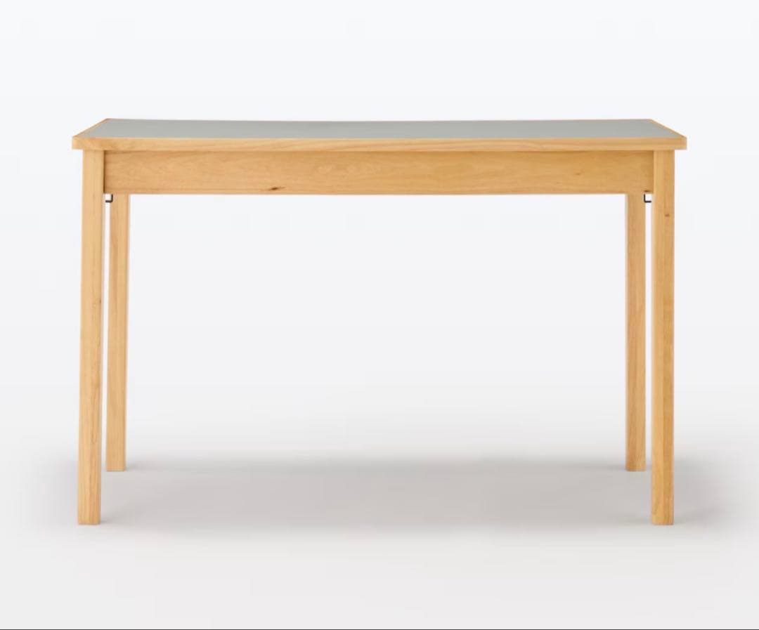 無印良品 木製デスク グレー 幅110×奥行55×高さ70 リノリウム天板