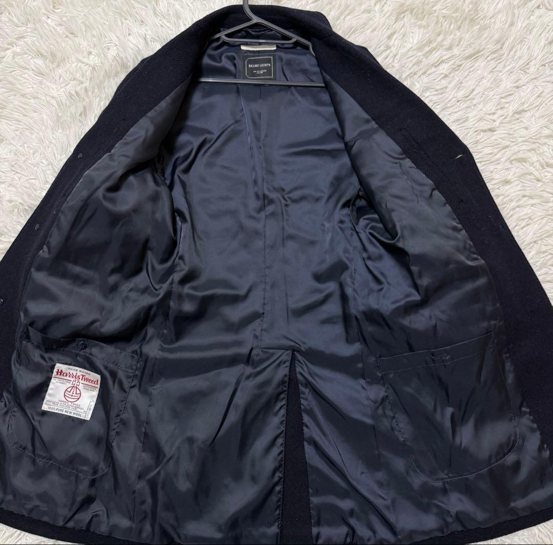 BEAMSLIGHTS ✖︎ハリスツイード　ネイビー　チェスターコート