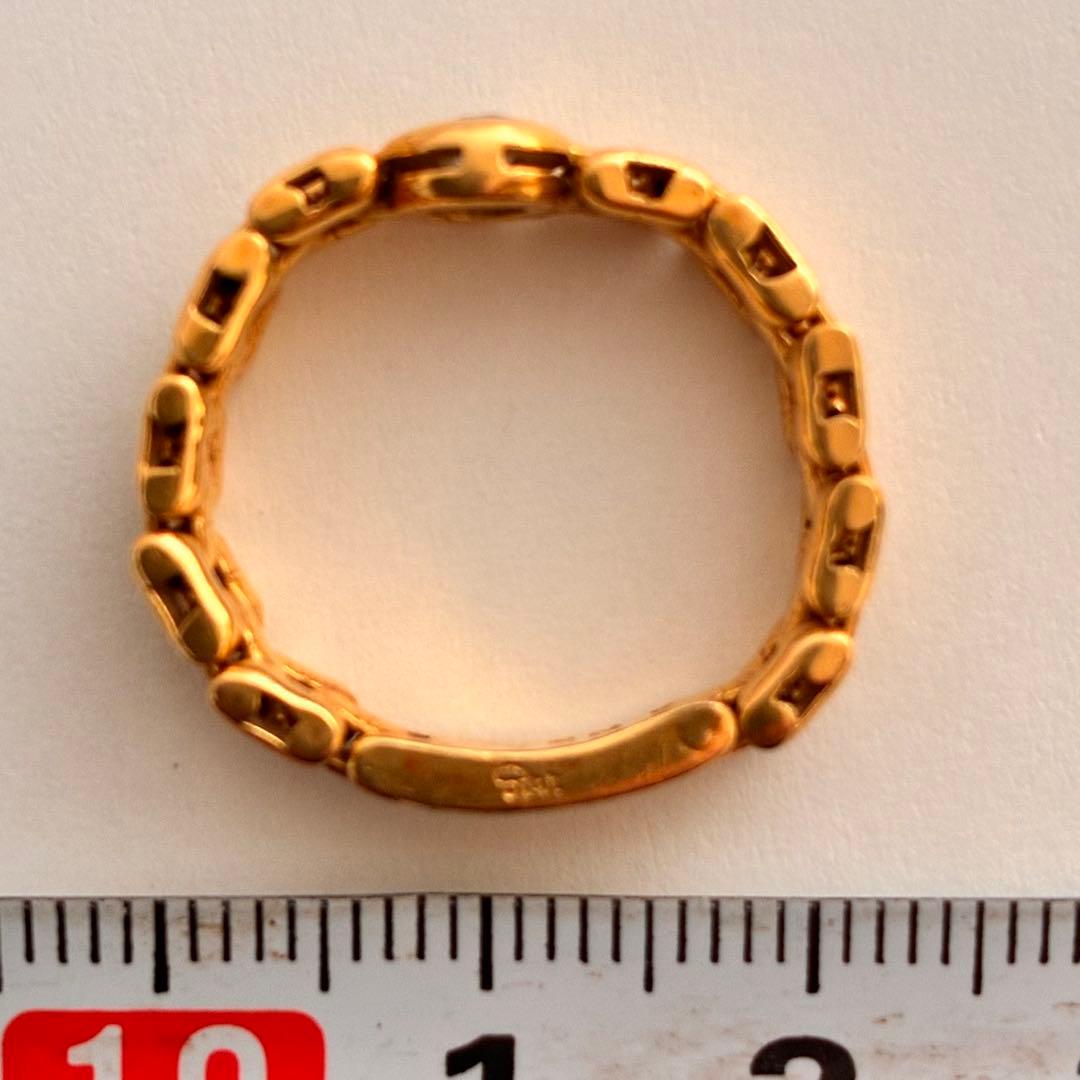 金相場高騰中】スタージュエリー 0.17ctダイヤ付 K18チェーンリング