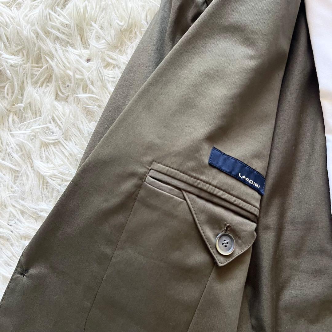 LARDINI カーキ コットン ジャケット ブートニエール サイズ50