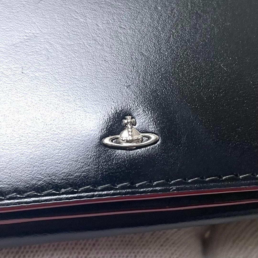 美品 ヴィヴィアンウエストウッド 三つ折り財布レター型 タイニーオーブ ブラック