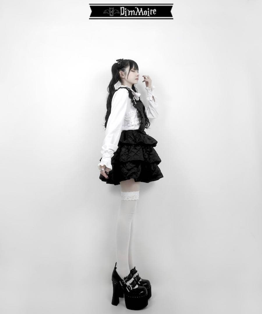 送料無料 美品 dimmoire キルティングサロペット ジャンバースカート