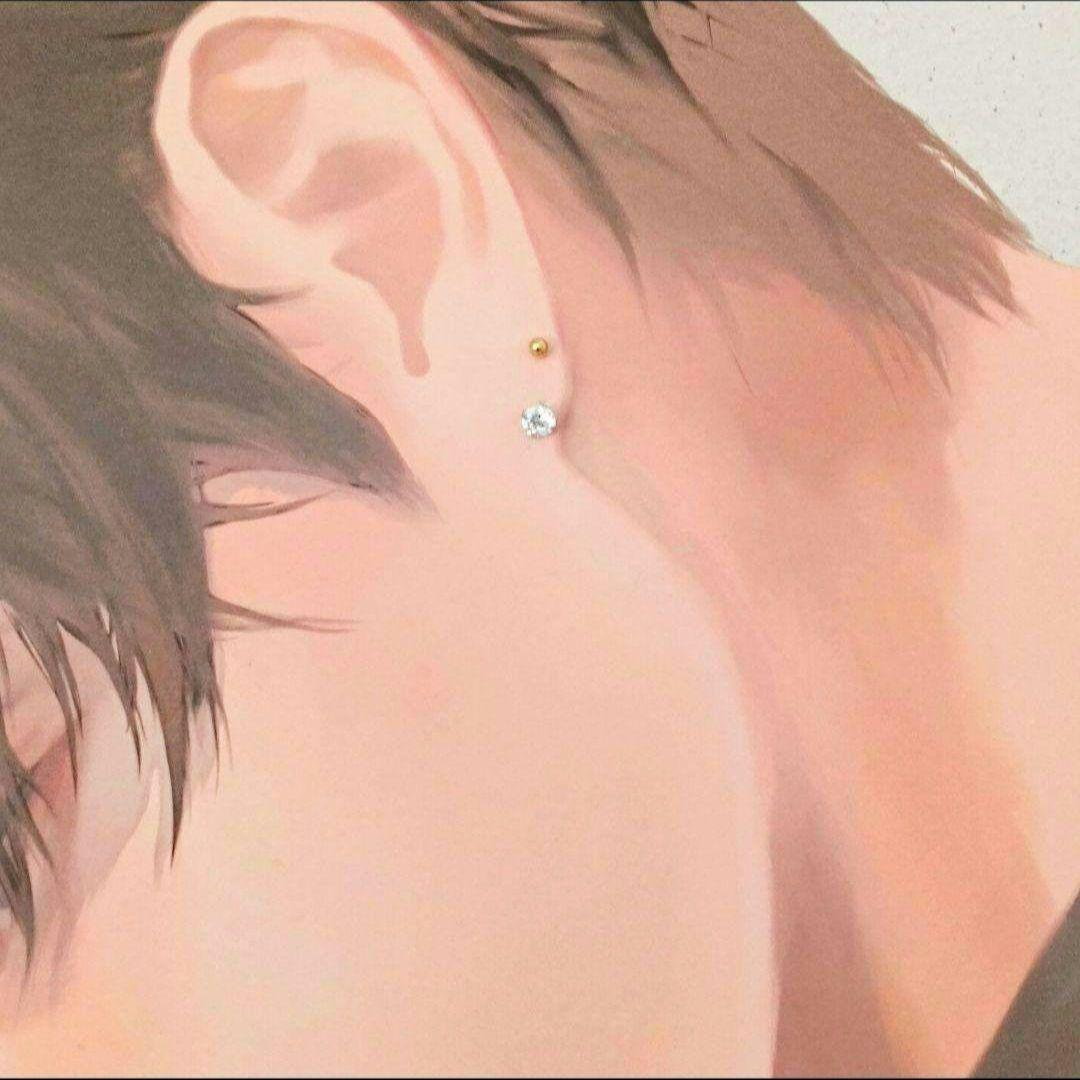 プラチナポストピアス　片耳PT900