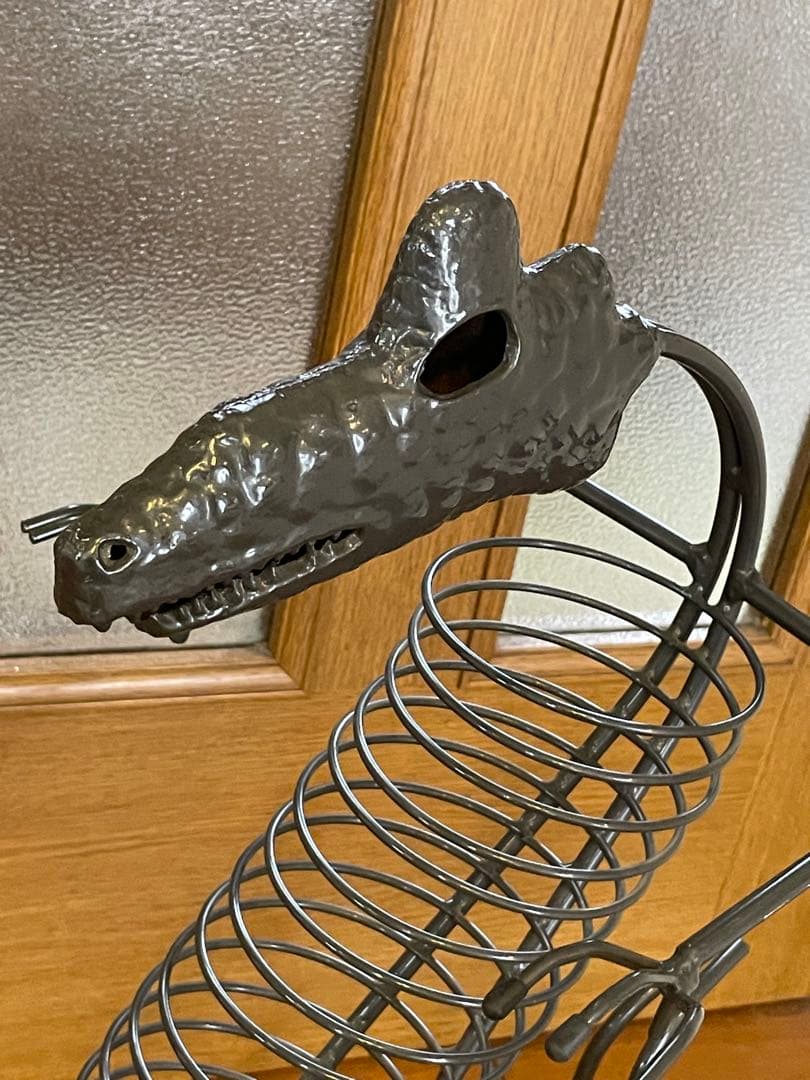 アイアン ワイヤーアート 恐竜 立体CDラック 美品 ティラノサウルス