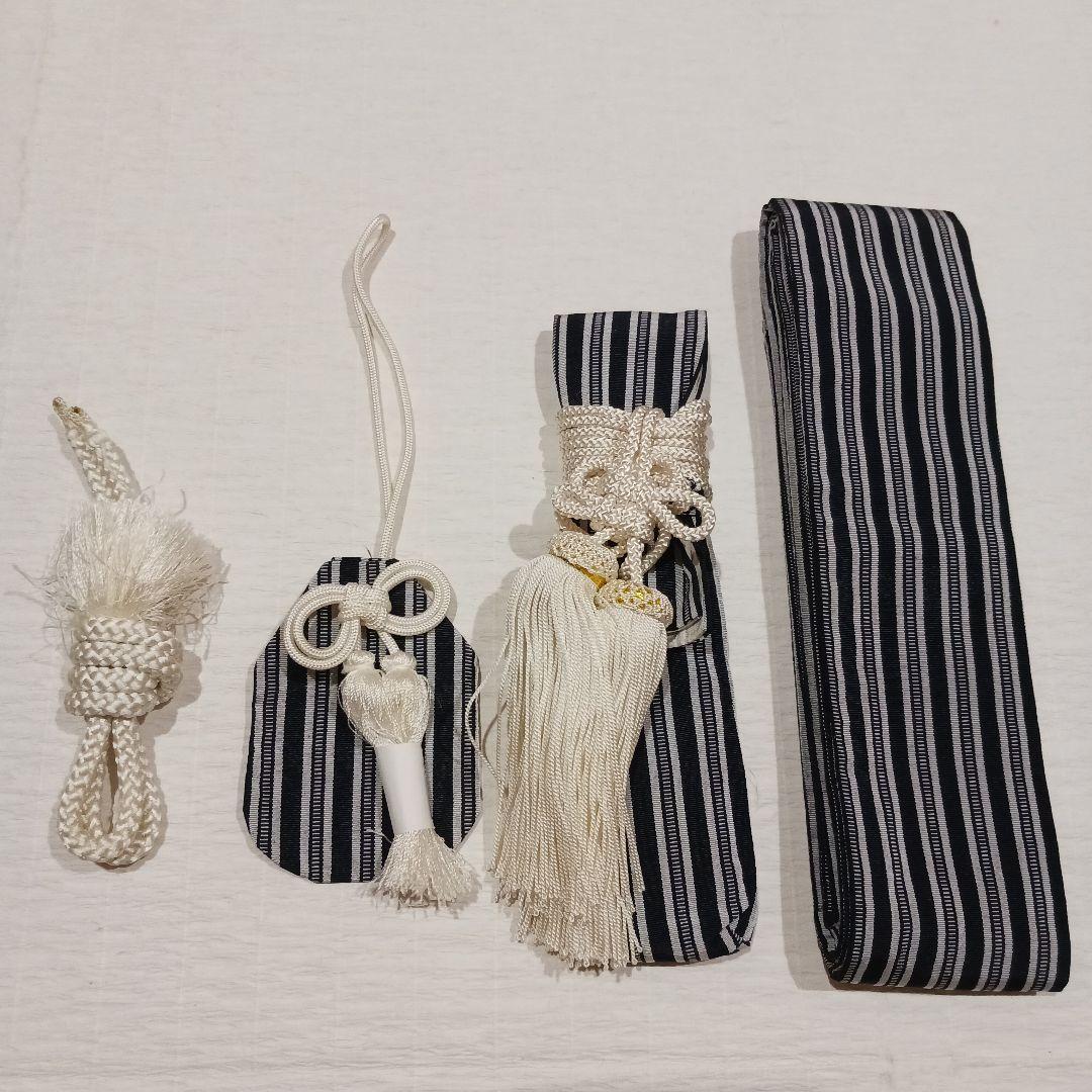 【着物は正絹！】男児　三歳　羽織　着物　袴　雪駄　小物　セット　灰色×黒縞