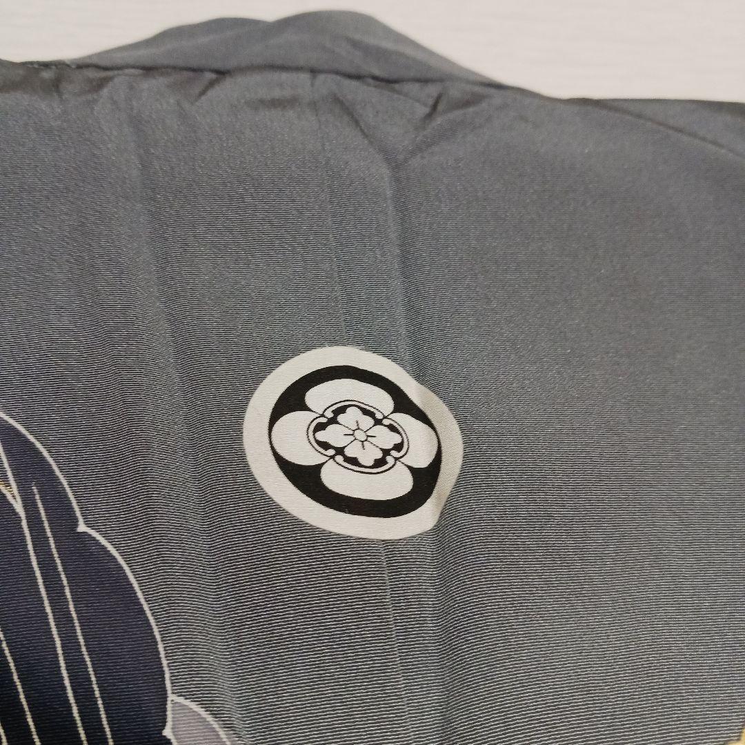 【着物は正絹！】男児　三歳　羽織　着物　袴　雪駄　小物　セット　灰色×黒縞