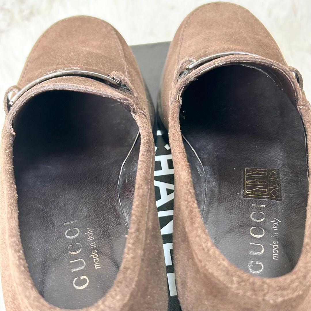 【美品】GUCCI グッチ スエード ローファー 35ハーフ
