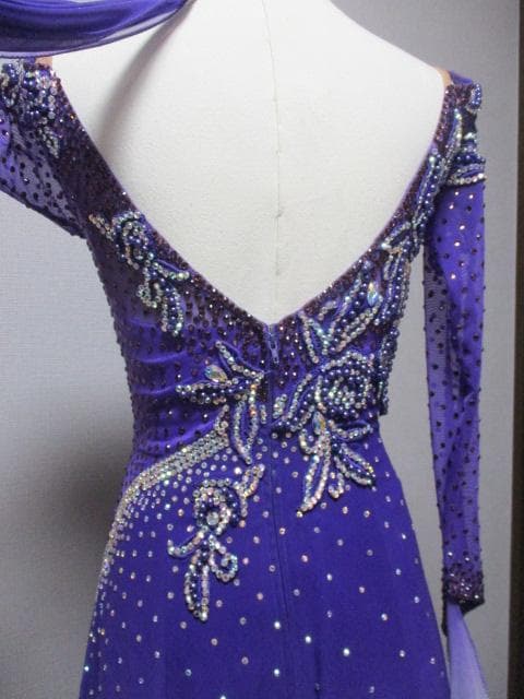 社交ダンス 紫キラキラゴージャス☆ドレスワンピース