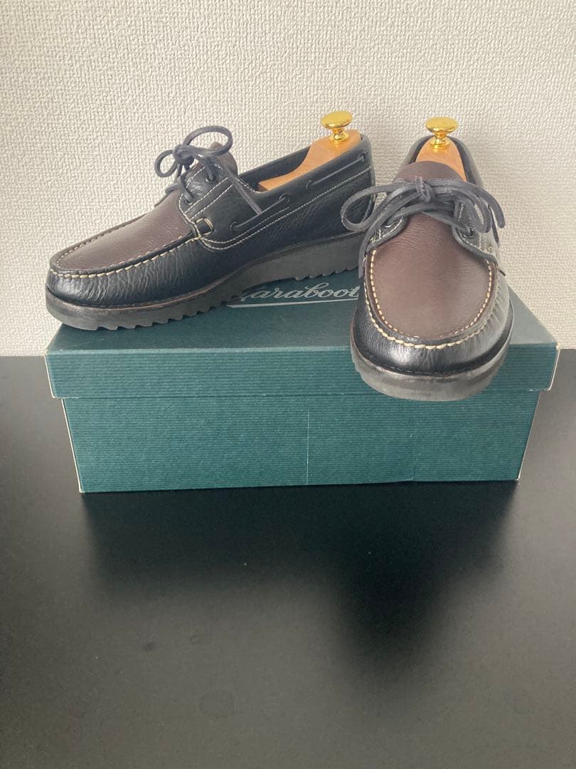 PARABOOT：BARTH SPORT デッキシューズ ブラック×ブラウン 7 Paraboot