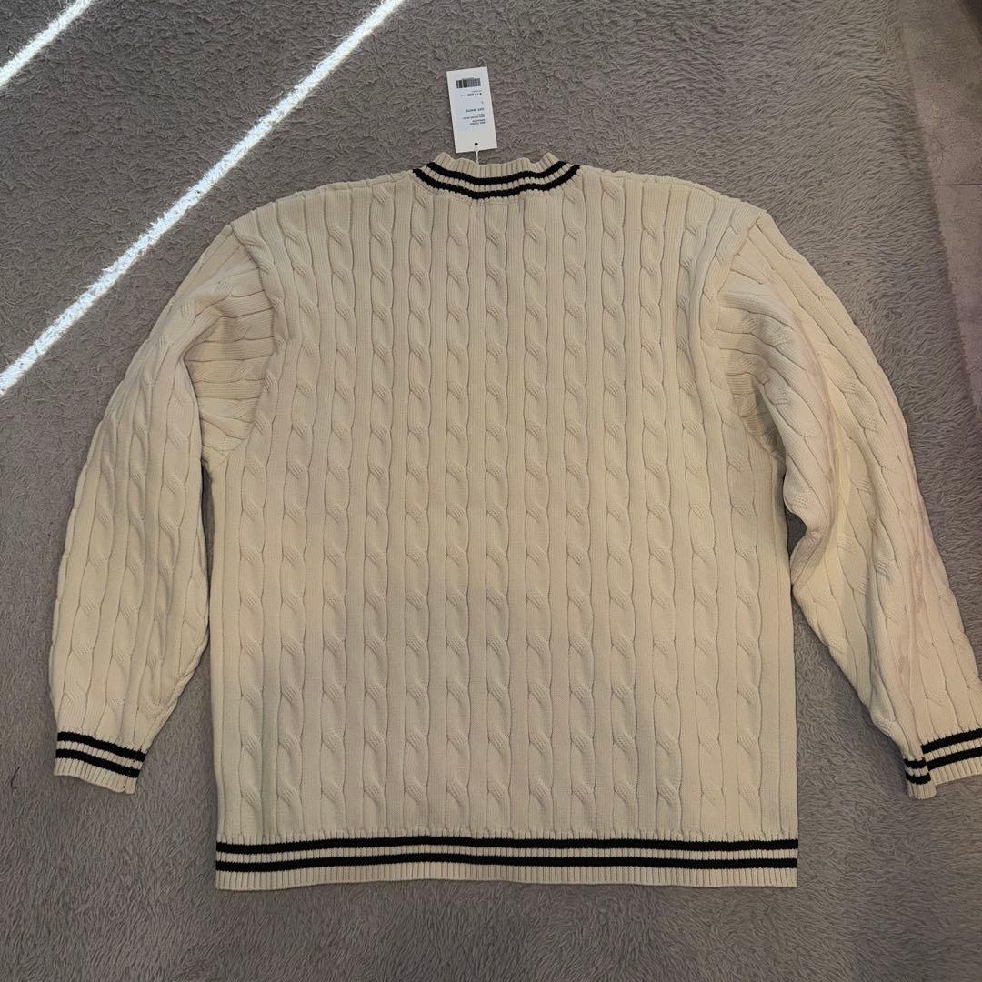 WIND AND SEA ケーブルニット Vネック アイボリー