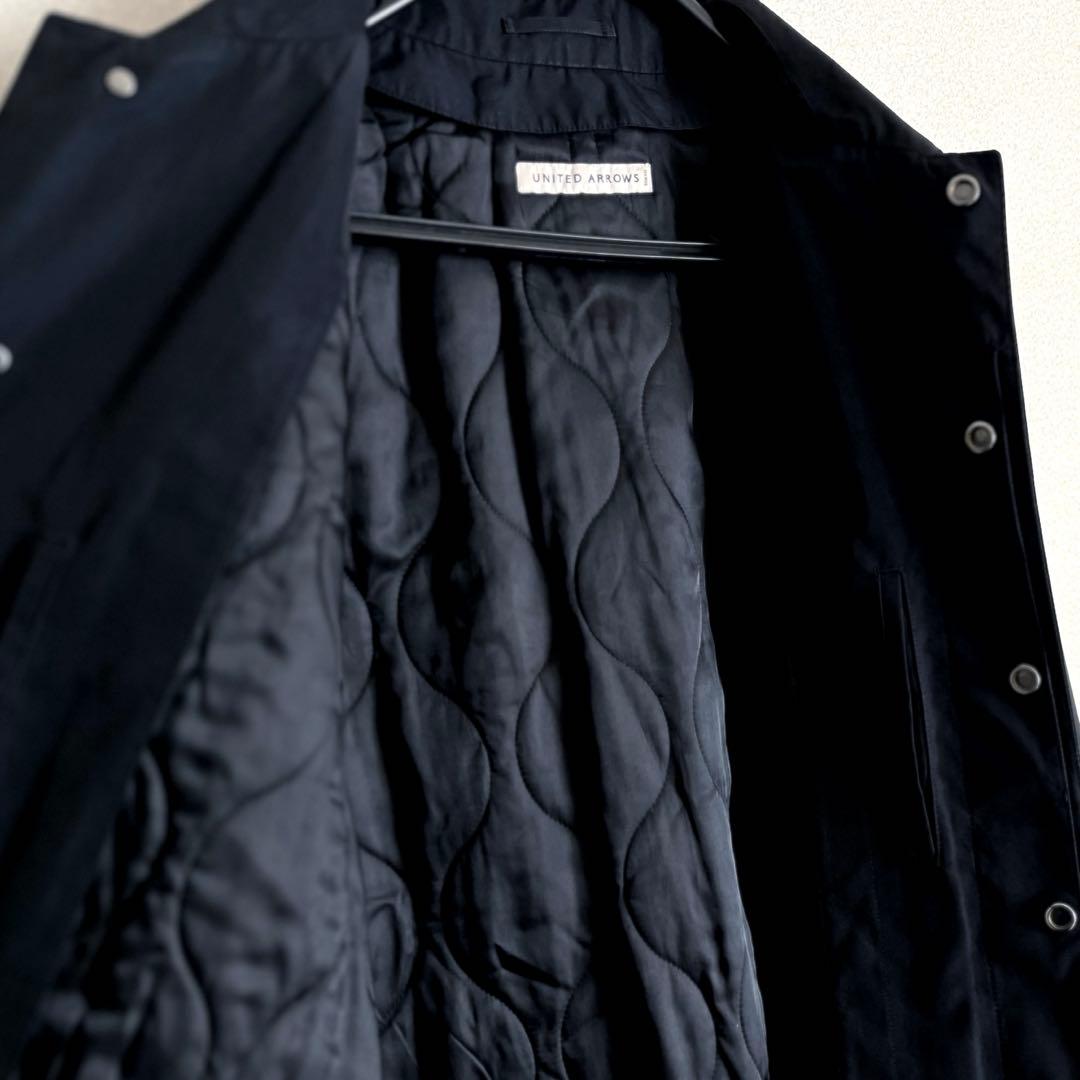 【現行タグ】ユナイテッドアローズ ステンカラーコート L ネイビー ライナー