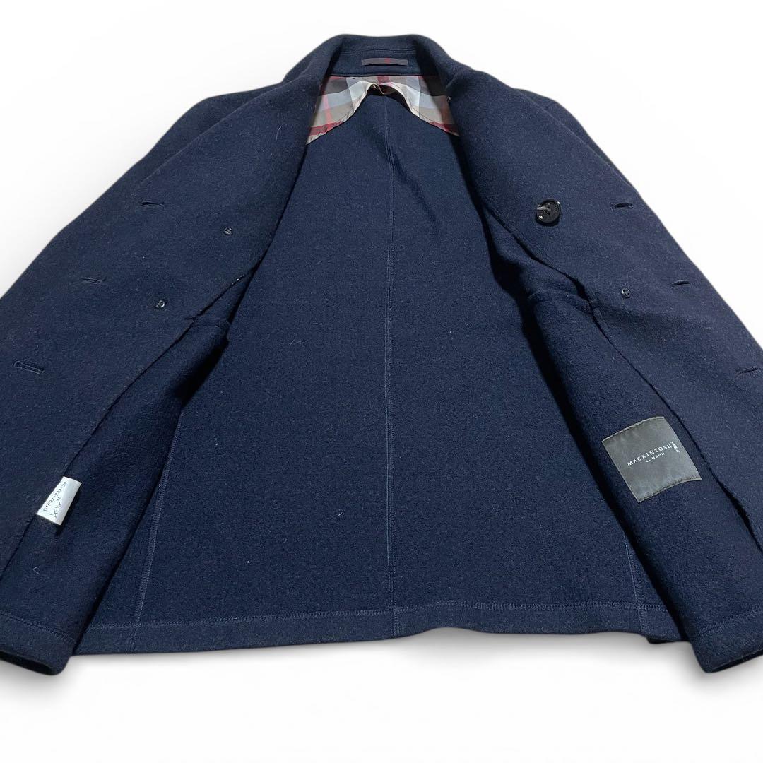 美品✨ マッキントッシュ ロンドン ダブルコート100% LL 紺 ネイビー