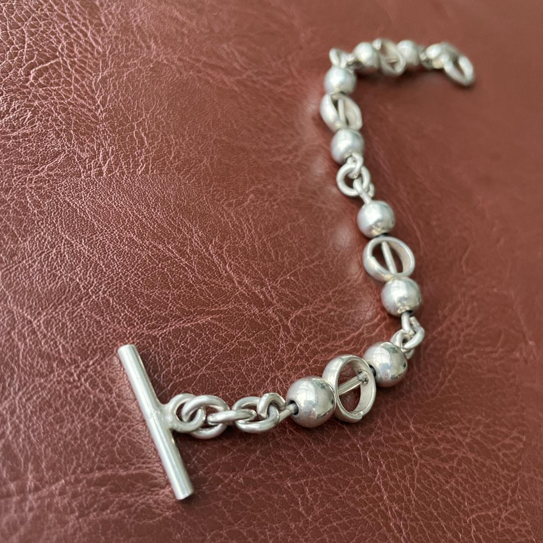 ビンテージシルバー925ブレスレット メキシコ製 ボールチェーン TAXCO