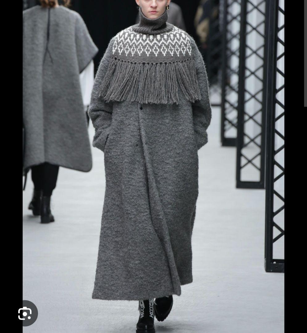 ✨美品✨HYKE ハイク ノルディックセーターケープ チャコール ポンチョ