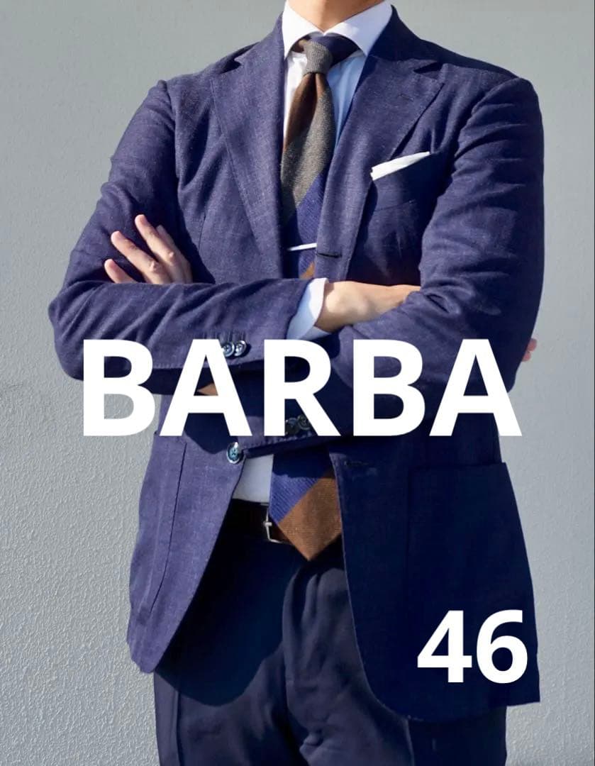 又*7様 BARBA ネイビー テーラードジャケット　46サイズ　バルバ