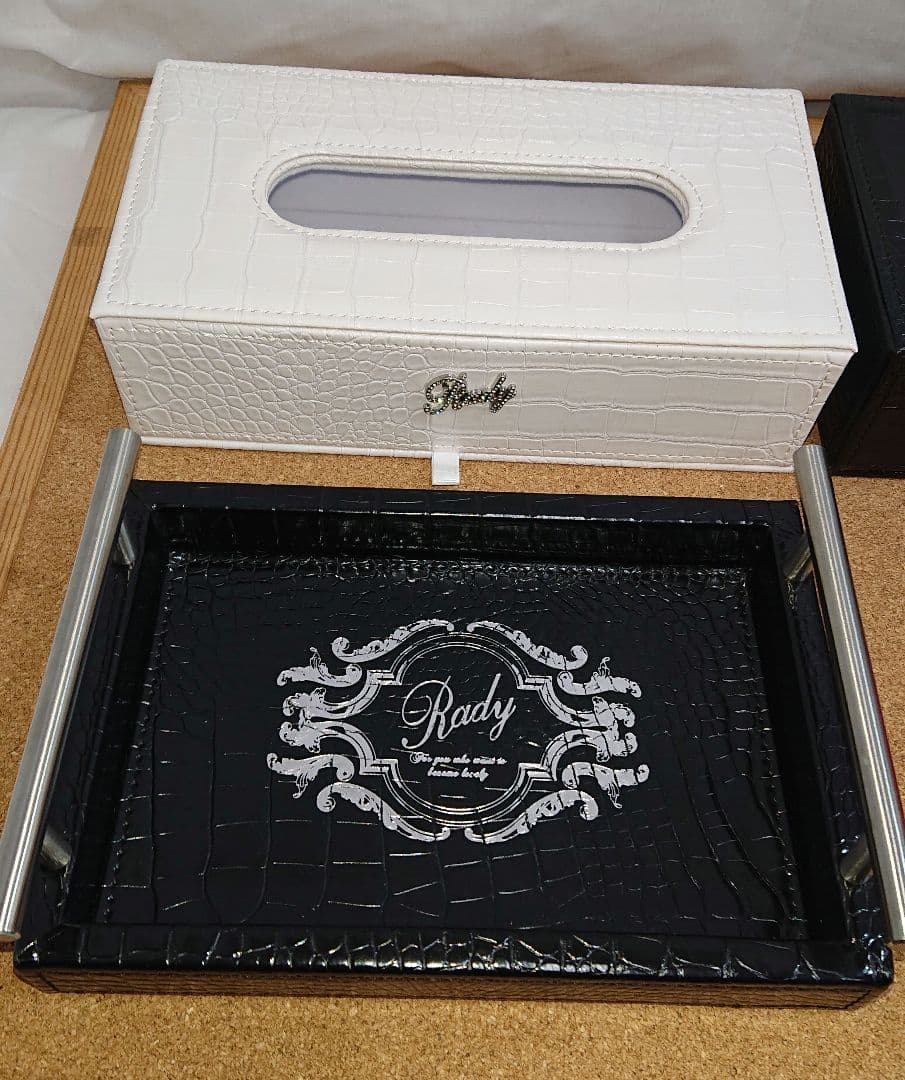 中古品 Rady 4点セット クロコ ティッシュケース トレイ ジュエリー