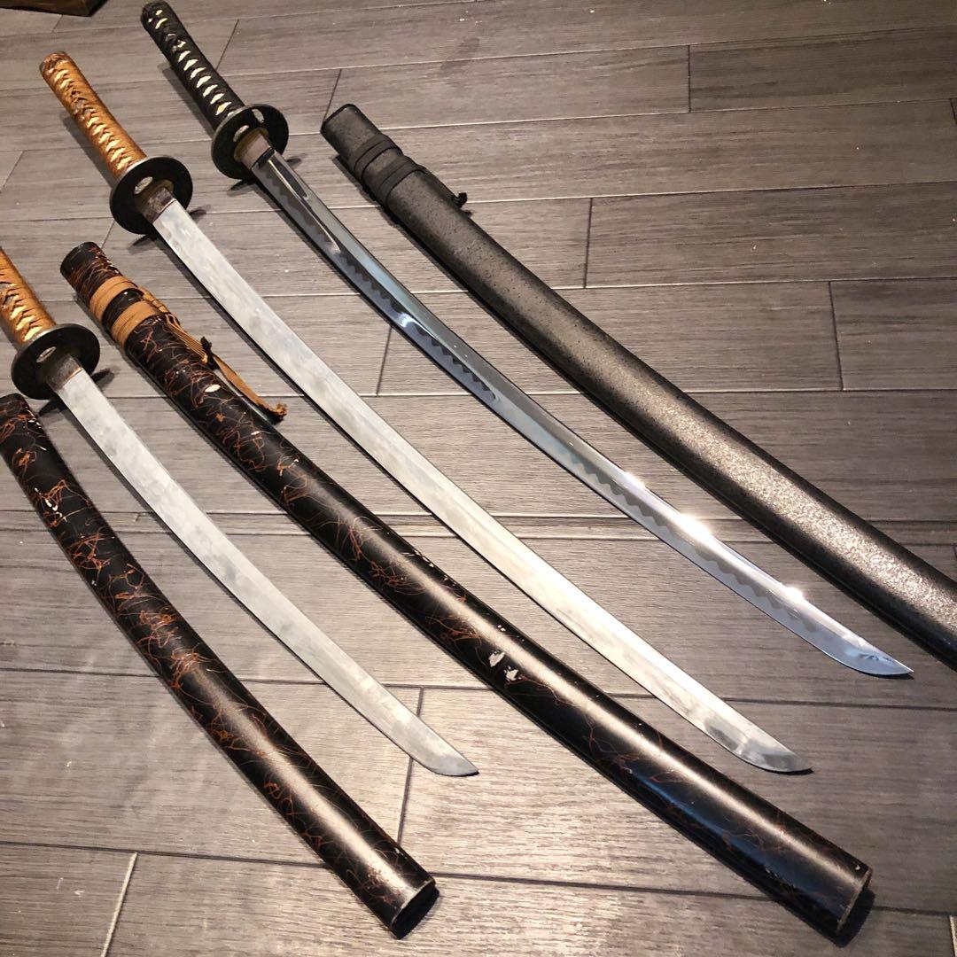 模造刀　大小3本セット　太刀　脇差　骨董品　模擬刀まとめ