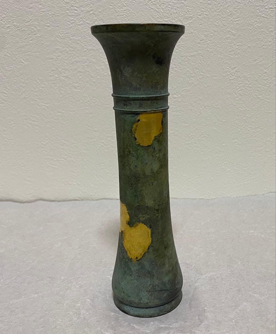 秦蔵六造り 塗金銅花生と塗金銅瑞鳥置物のセット