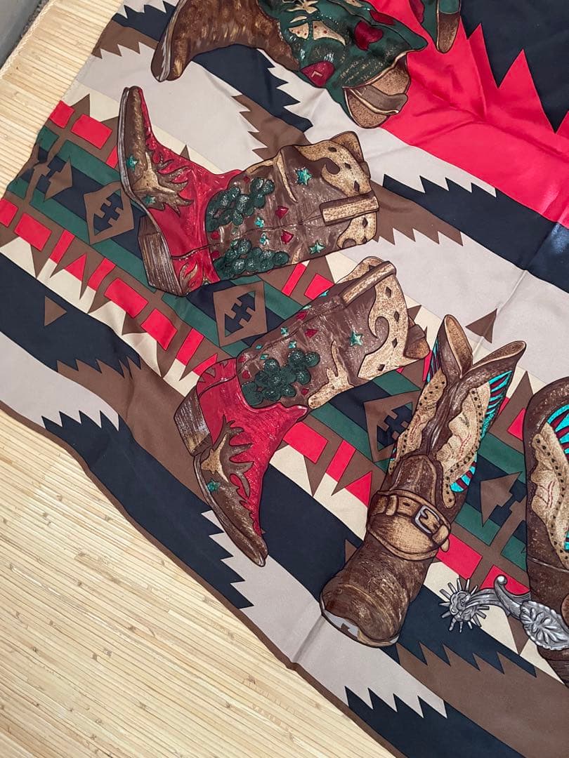 ラルフローレン ネイティブアメリカン ナバホ ウエスタンブーツ シルク スカーフ