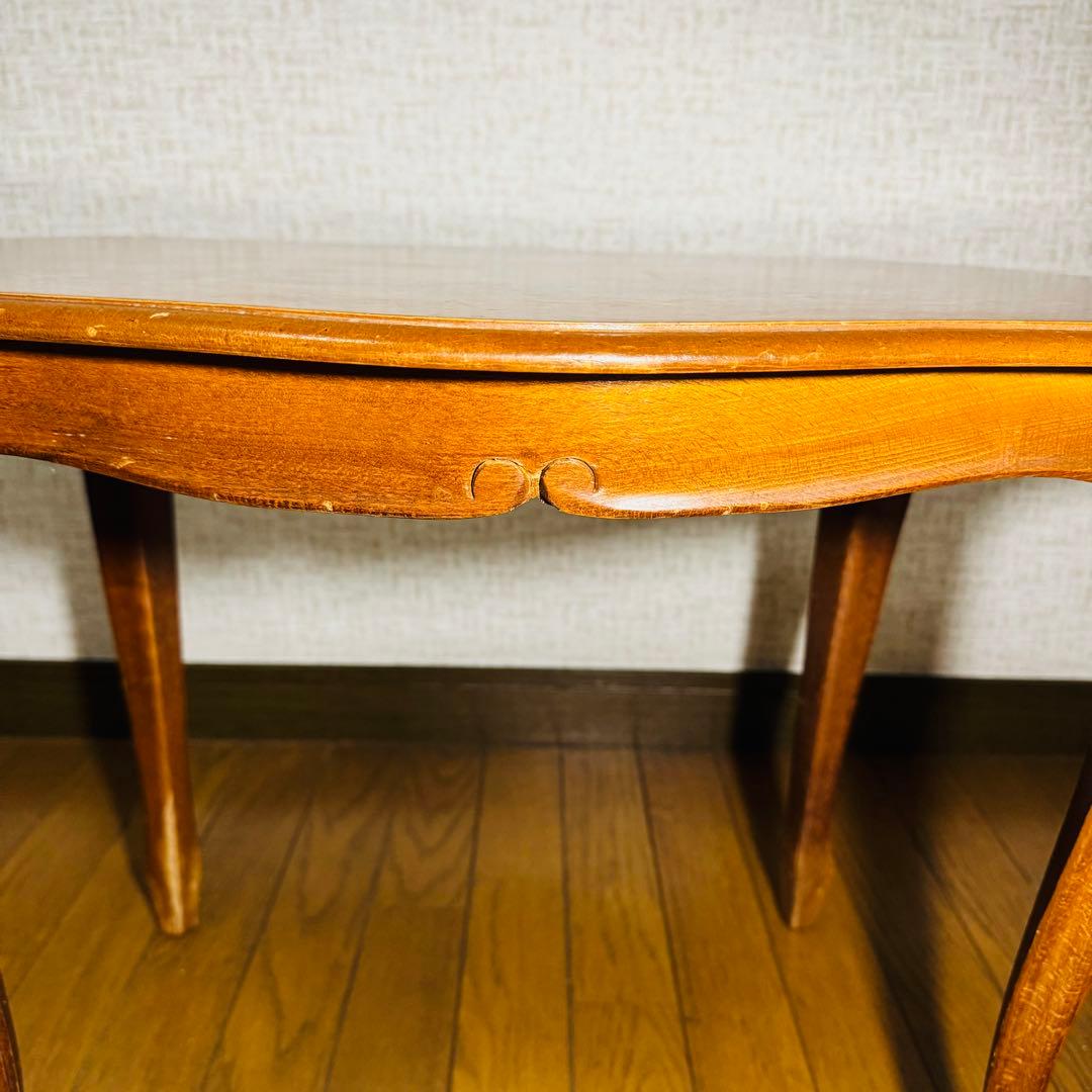 サイドテーブル　コーヒーテーブル　象嵌　イタリアアンティーク　猫脚